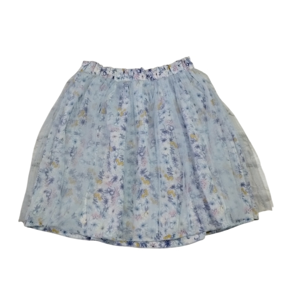 Sara Sara Light Blue Floral A-Line Skirt Girls 10 Cute Playful